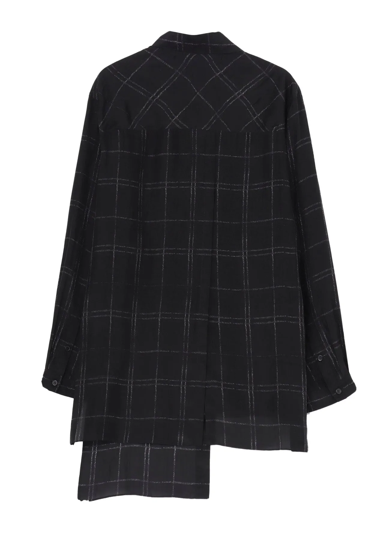 PIECE UNIQUE/AOYAMA4 PLAID UNBALANCED BLOUSE