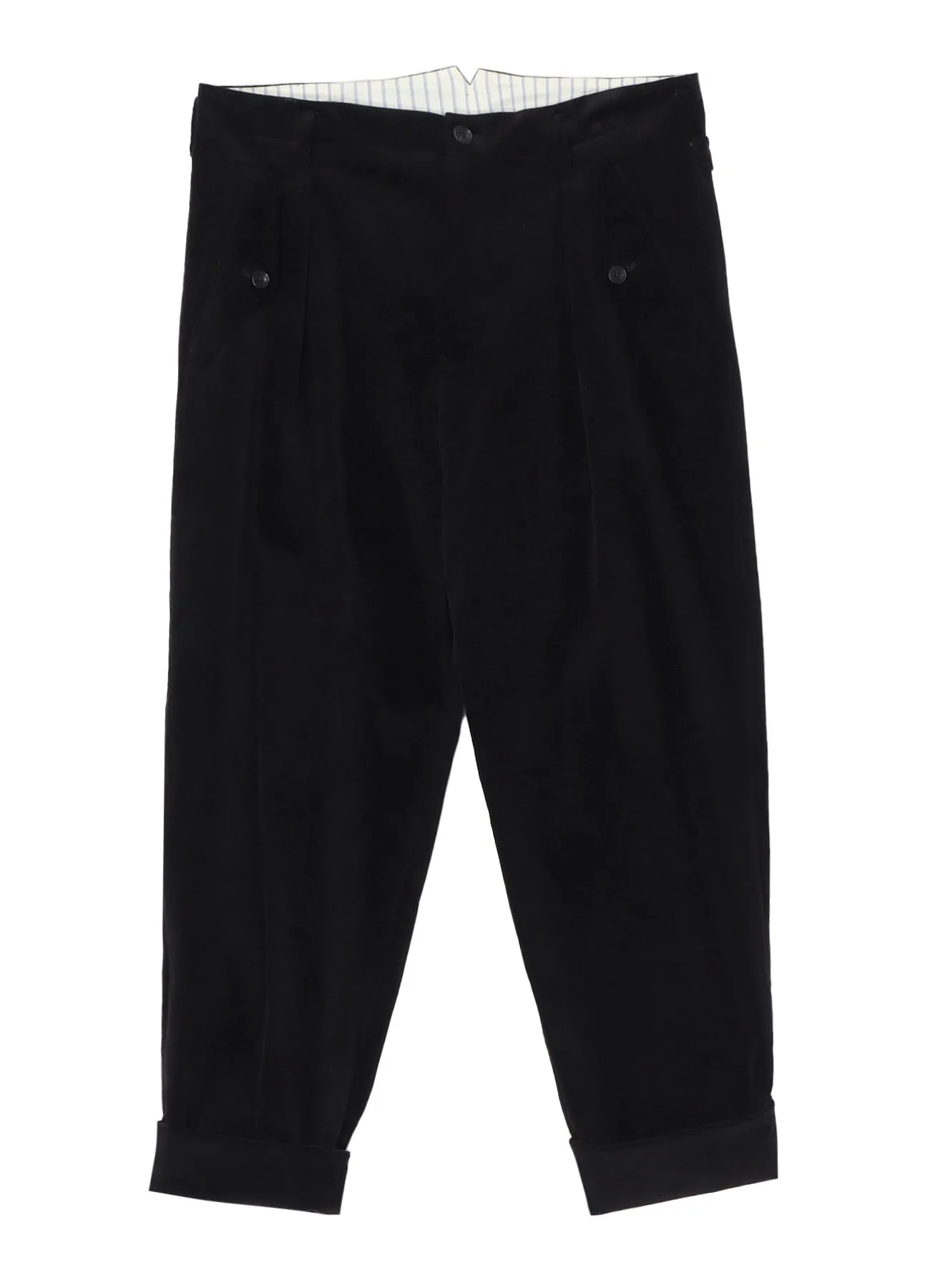 PIECE UNIQUE/AOYAMA51C VELVET BACK BELTED PANTS