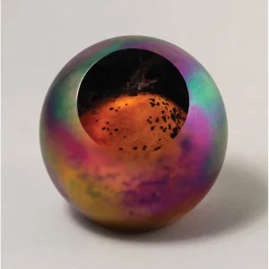 Planetary Paperweight in Mars Handblown Glass Paperweight by Glass Eye Studio