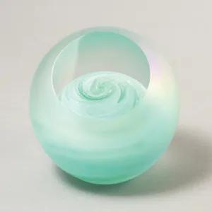Planetary Uranus Handblown Glass Paperweight by Glass Eye Studio