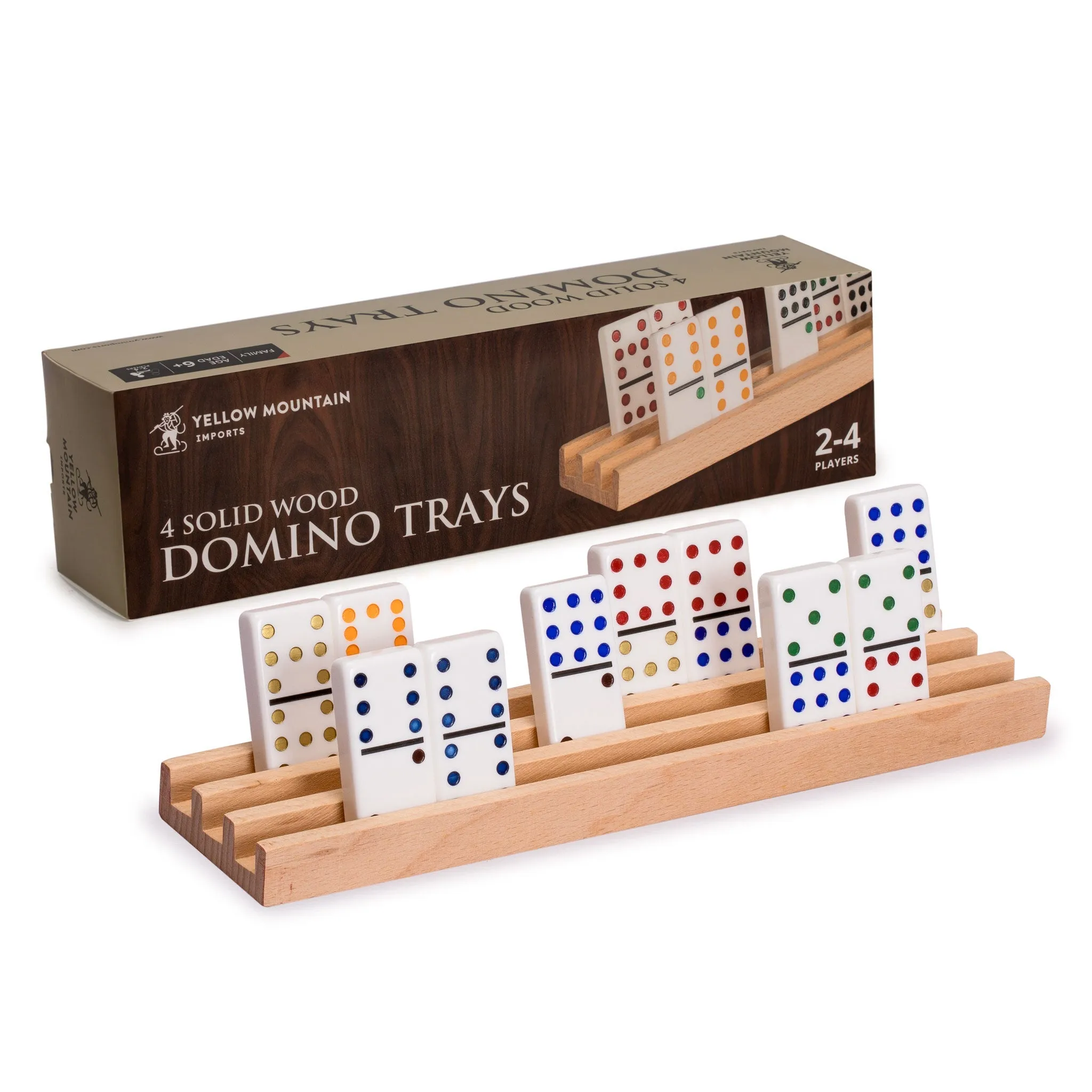 Premium Beechwood Domino Racks/Trays - Set of 4
