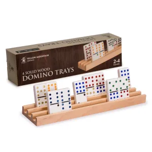 Premium Beechwood Domino Racks/Trays - Set of 4