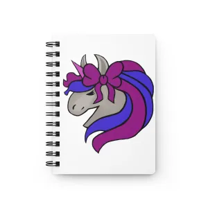 Purple Blue Unicorn Head Spiral Bound Journal