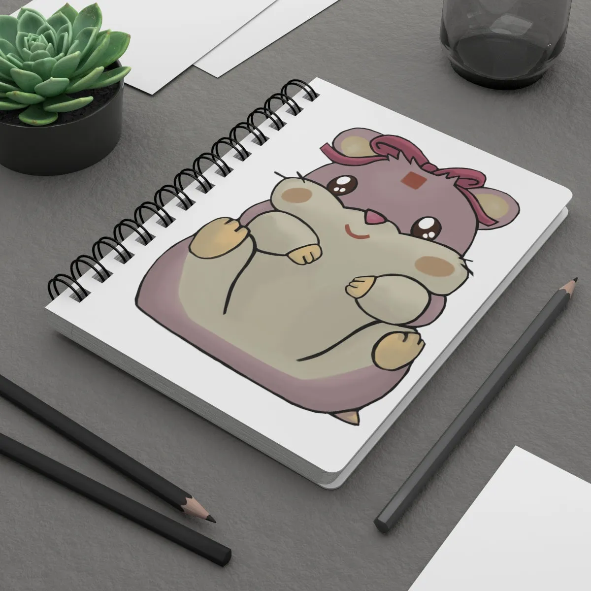Purple Hamster Spiral Bound Journal