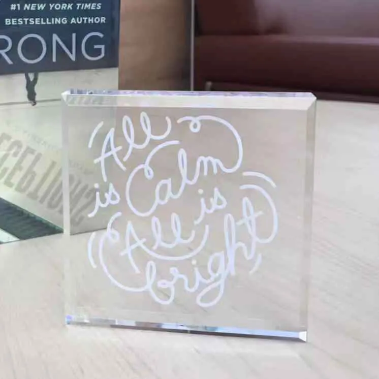 "All is Calm" Crystal Paperweight