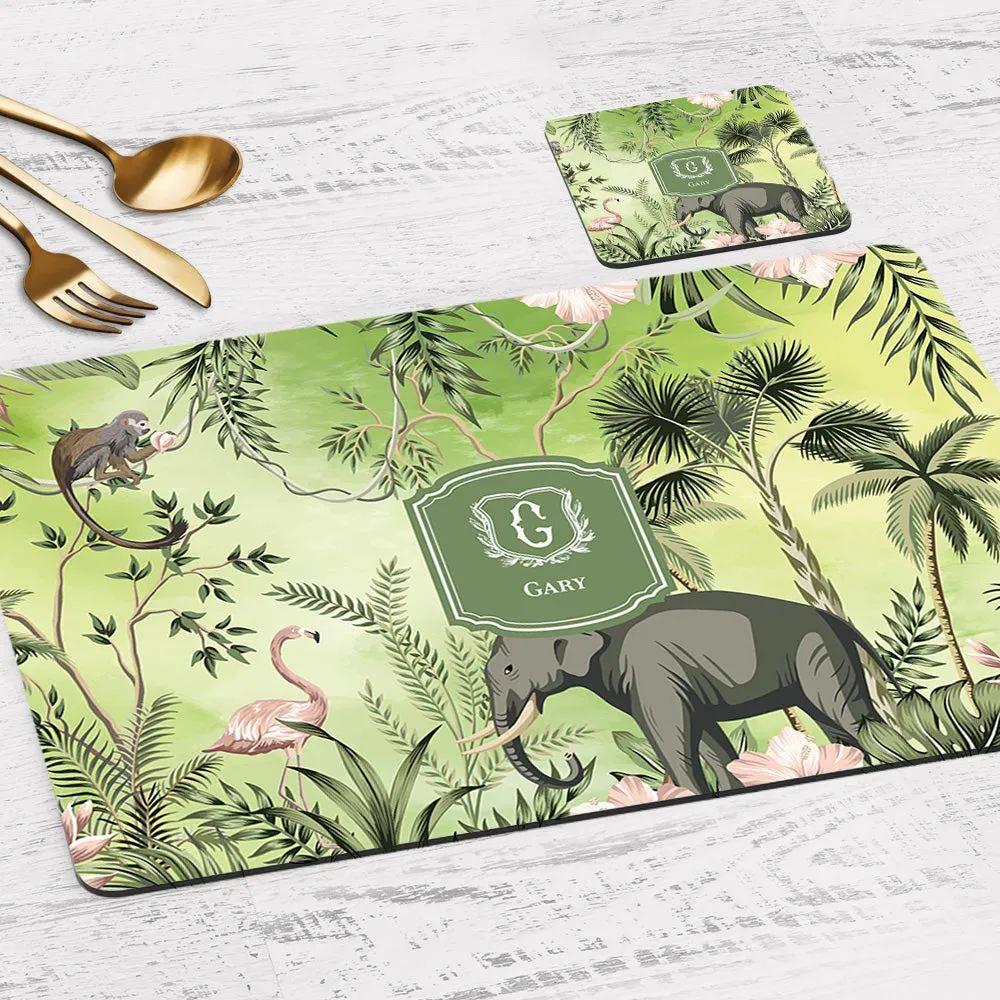 Savanna Wild Tableware Set (4 Placemats & 4 Casters)
