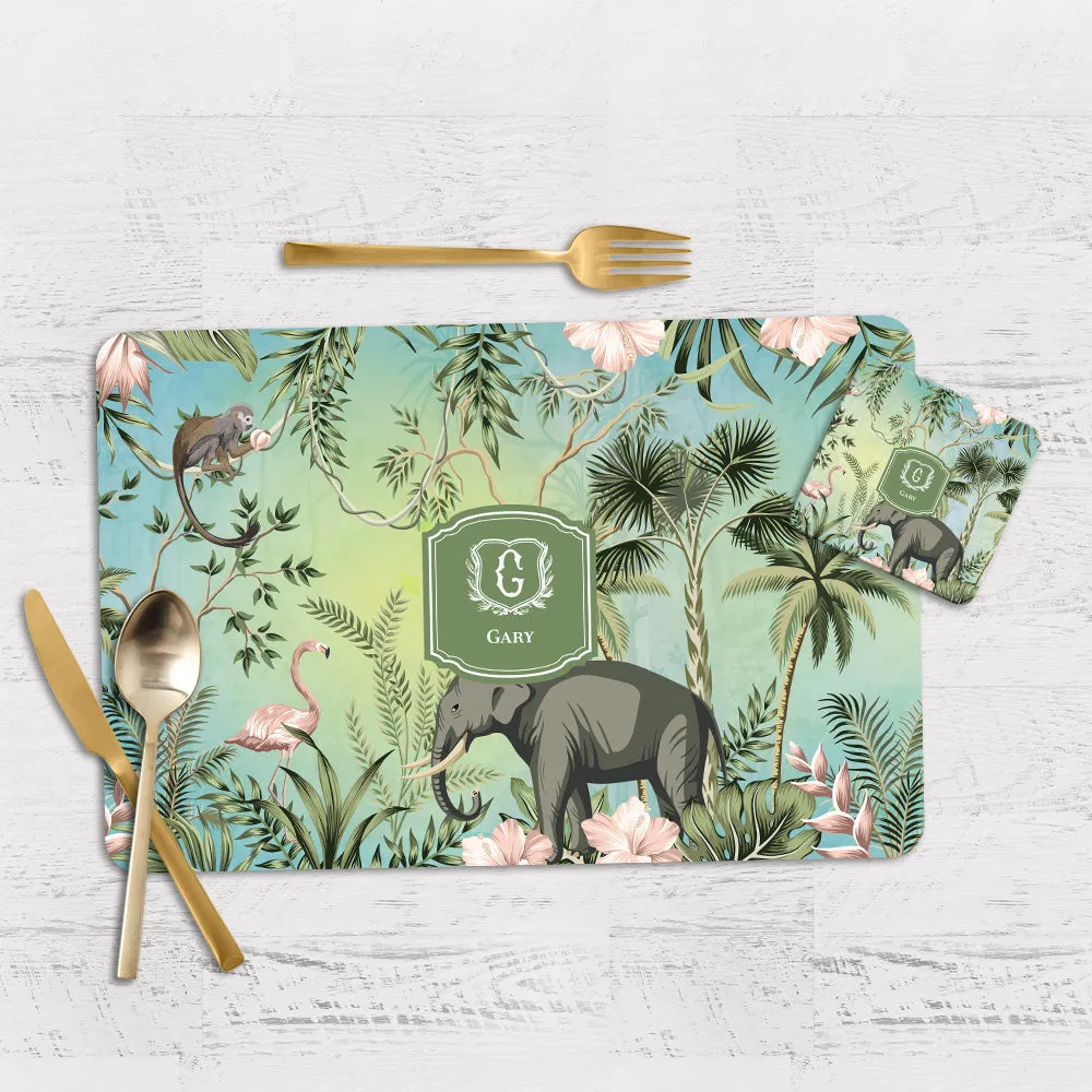 Savanna Wild Tableware Set (4 Placemats & 4 Casters)