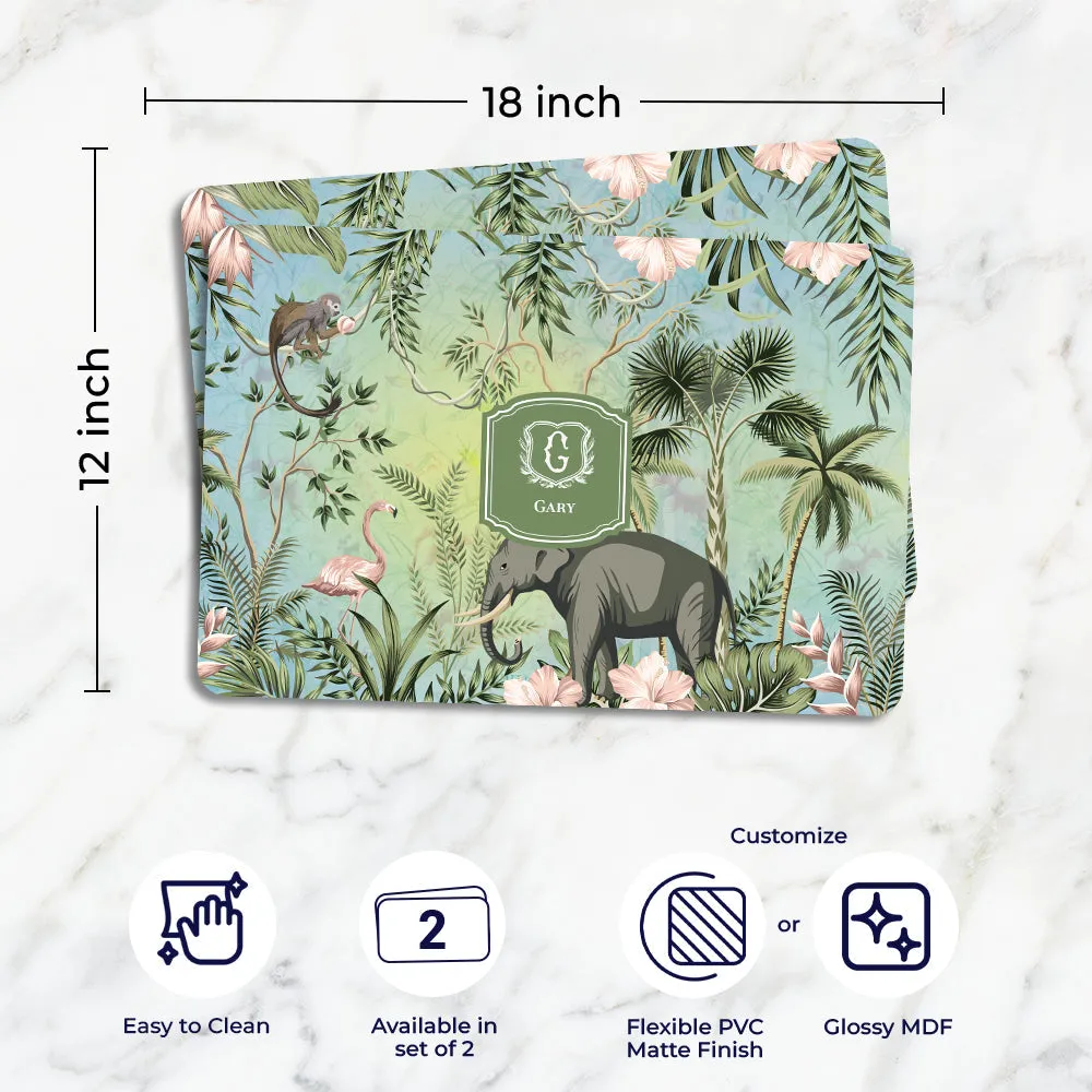 Savanna Wild Tableware Set (4 Placemats & 4 Casters)