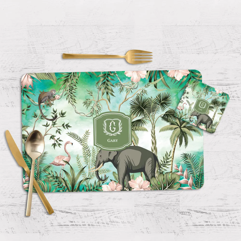 Savanna Wild Tableware Set (4 Placemats & 4 Casters)