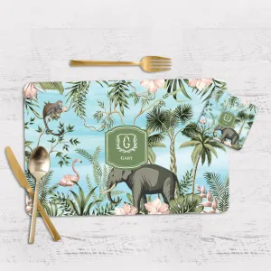 Savanna Wild Tableware Set (4 Placemats & 4 Casters)