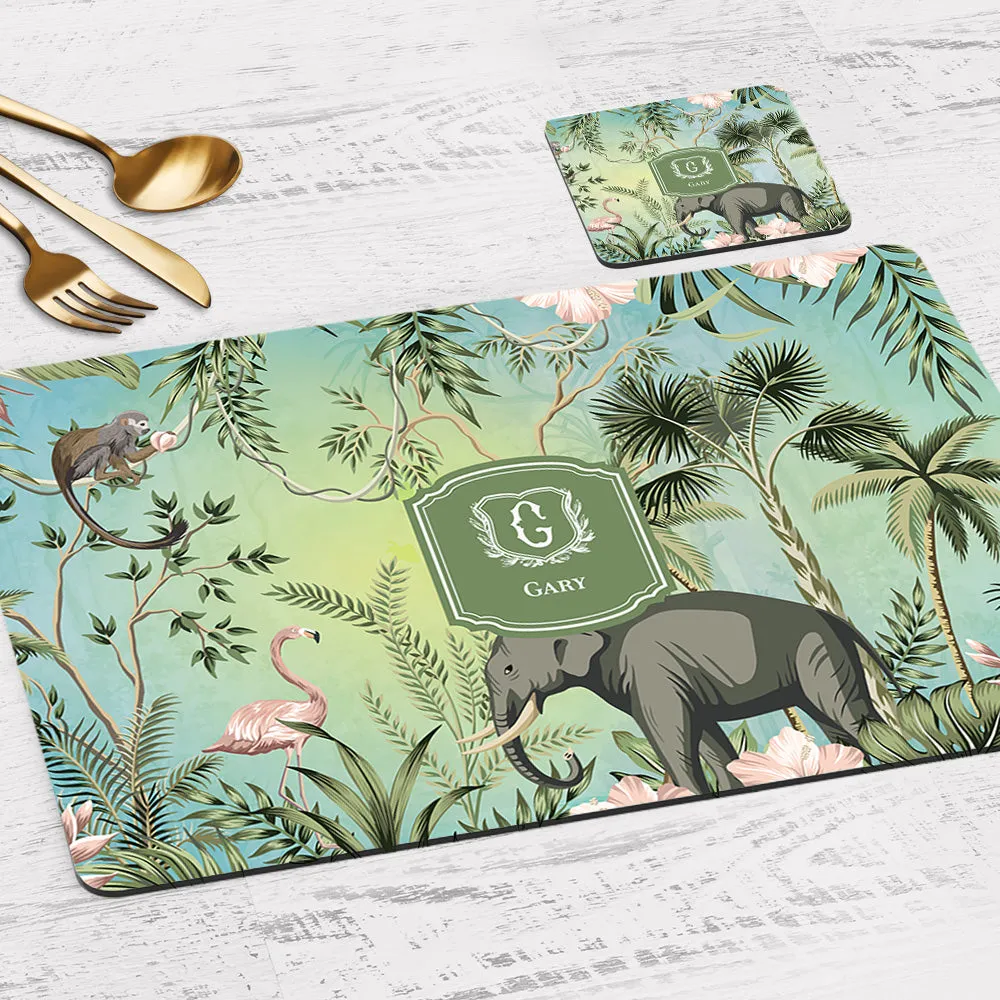 Savanna Wild Tableware Set (4 Placemats & 4 Casters)