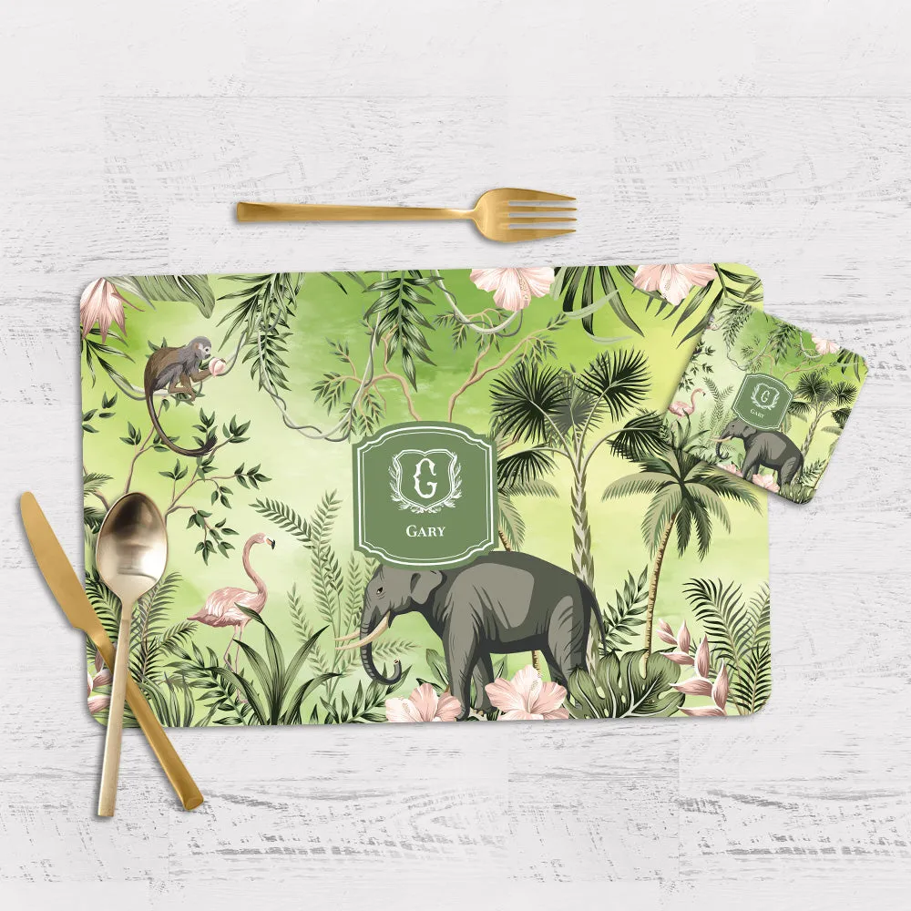 Savanna Wild Tableware Set (4 Placemats & 4 Casters)