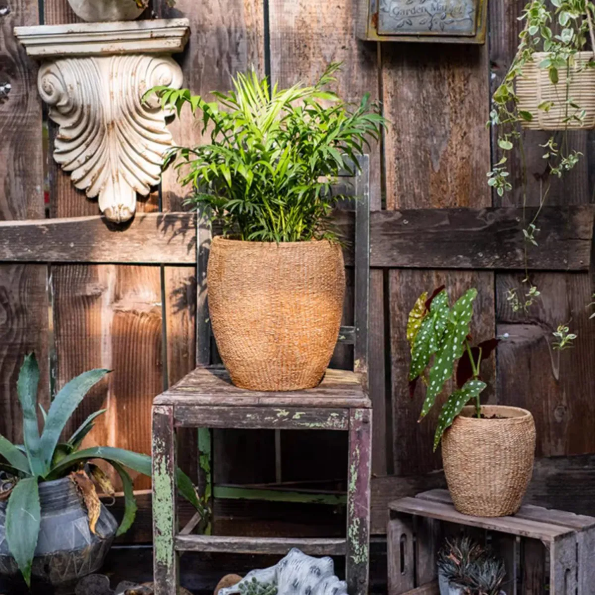 Seagrass Style Cement Planter