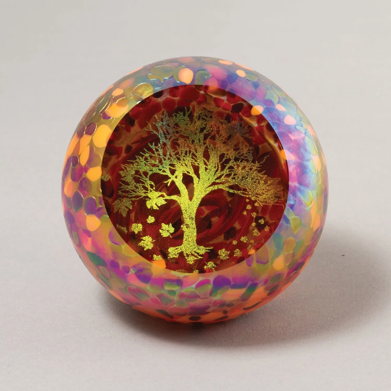 Seasonal Autumns Beauty Handblown Glass Paperweight by Glass Eye Studio