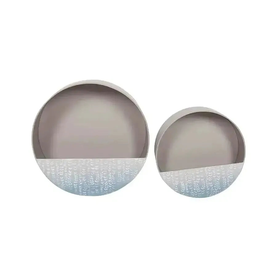Set of 2 Nested Leaf-Stem Wall Planters