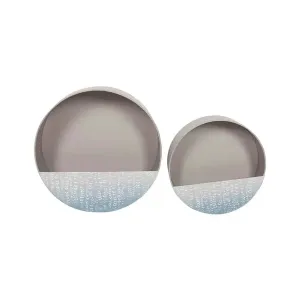 Set of 2 Nested Leaf-Stem Wall Planters
