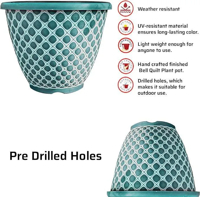 SG Traders Bell Quilt Plant Pots (Pack of 2)