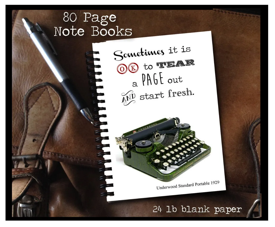Sometimes it is OK to tear a page out and start fresh 80 Page Note Book