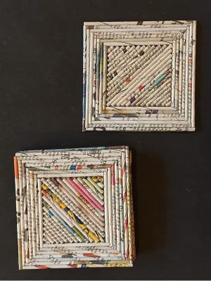 Square Coasters Natural Set Of 6