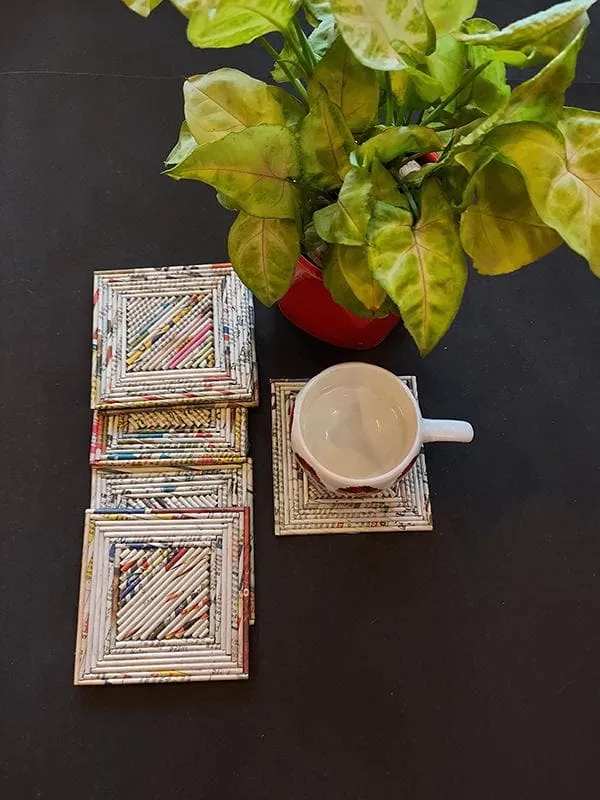 Square Coasters Natural Set Of 6