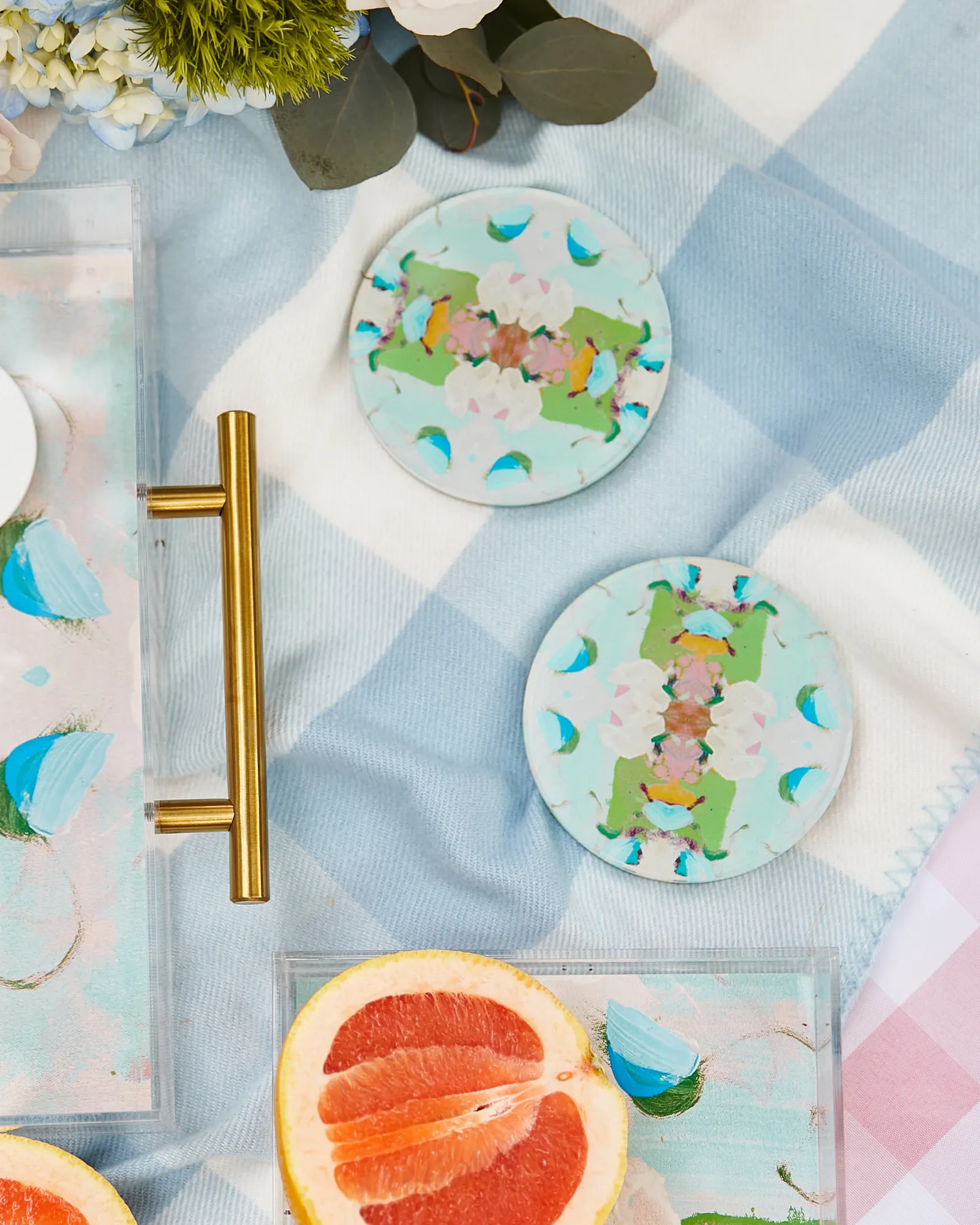 Tart By Taylor - Monets Garden Green Coaster | Laura Park Designs x Tart