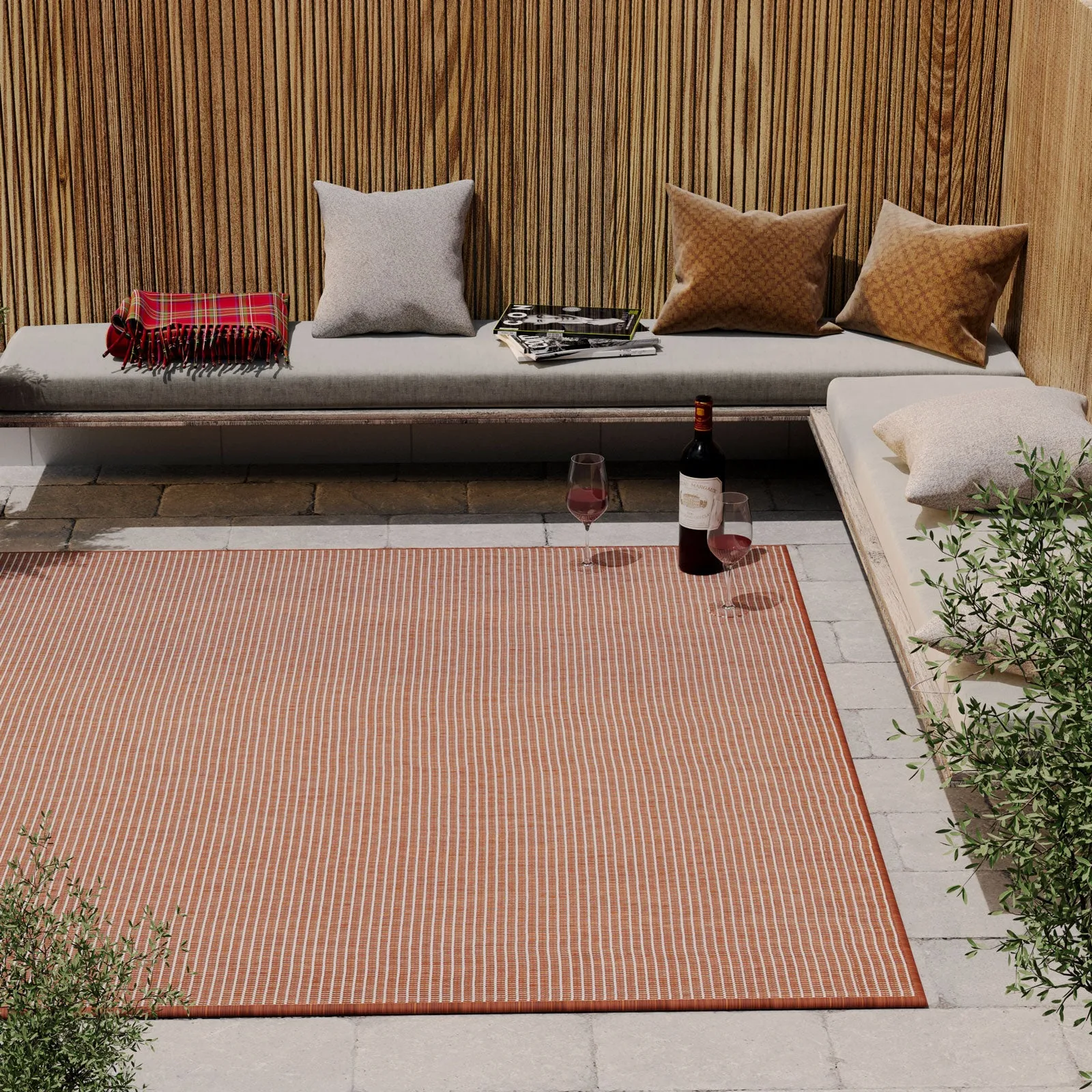 Terracotta Mottled Outdoor Rug