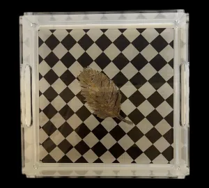 The Golden Leaf Diamond Acrylic Tray
