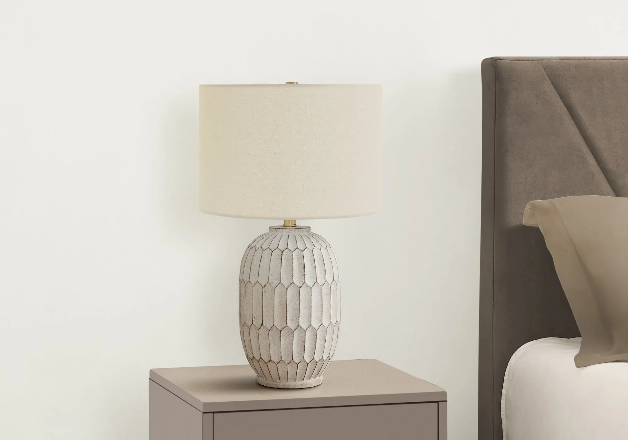 TransiGlow Cream Resin Table Lamp - Illuminate Your Space with Style