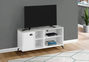 Tv Stand - 48"L / White / Grey Cement-Look Top