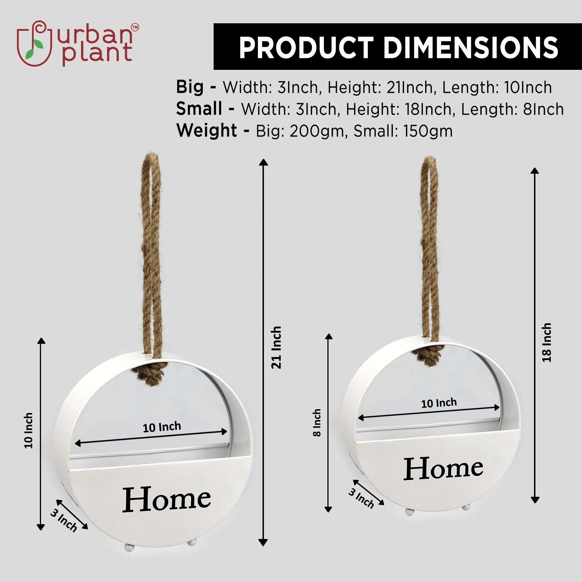 Urbannest Hanging Wall Planter - (Set of 2)